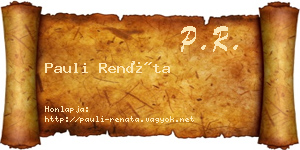 Pauli Renáta névjegykártya