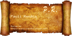 Pauli Renáta névjegykártya